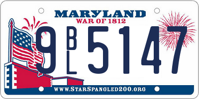 MD license plate 9BL5147