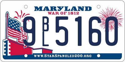 MD license plate 9BL5160