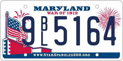 MD license plate 9BL5164