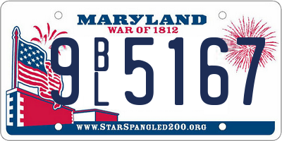 MD license plate 9BL5167