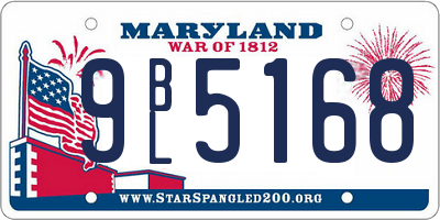 MD license plate 9BL5168
