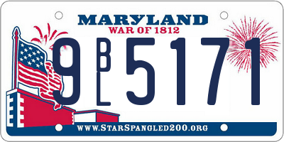 MD license plate 9BL5171