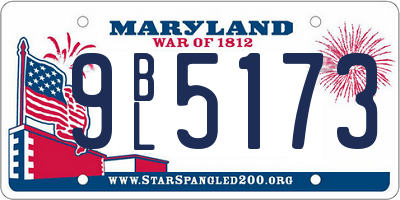 MD license plate 9BL5173