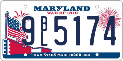 MD license plate 9BL5174