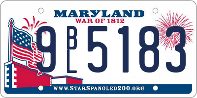 MD license plate 9BL5183
