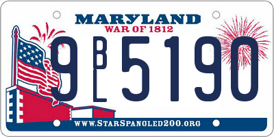 MD license plate 9BL5190