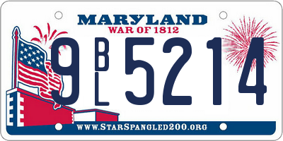 MD license plate 9BL5214