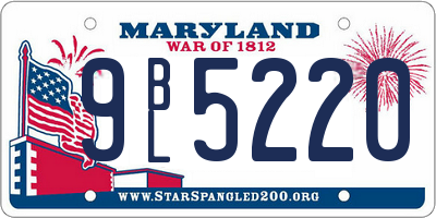 MD license plate 9BL5220