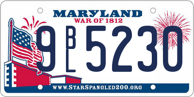 MD license plate 9BL5230