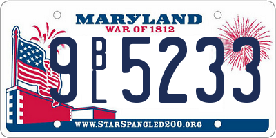 MD license plate 9BL5233