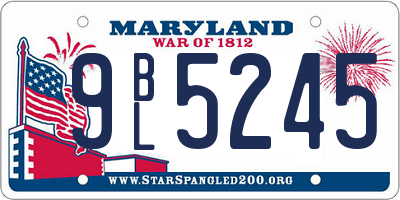 MD license plate 9BL5245