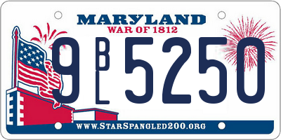 MD license plate 9BL5250