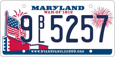 MD license plate 9BL5257