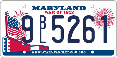 MD license plate 9BL5261