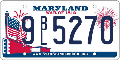 MD license plate 9BL5270