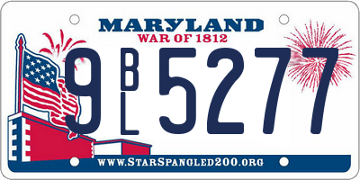 MD license plate 9BL5277