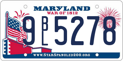 MD license plate 9BL5278