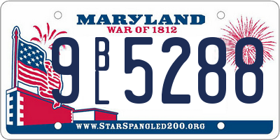 MD license plate 9BL5288