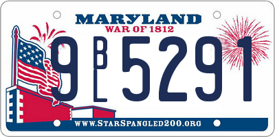 MD license plate 9BL5291