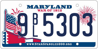 MD license plate 9BL5303