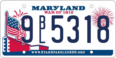 MD license plate 9BL5318
