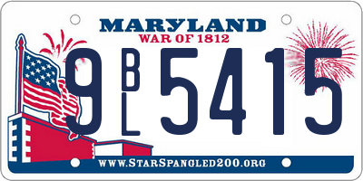 MD license plate 9BL5415