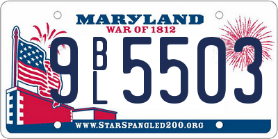 MD license plate 9BL5503