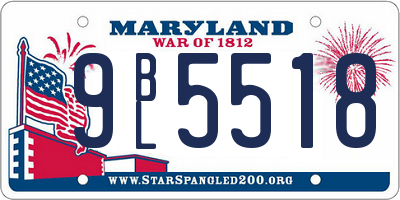 MD license plate 9BL5518