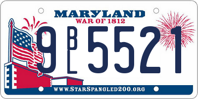 MD license plate 9BL5521