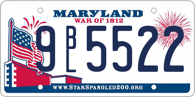 MD license plate 9BL5522