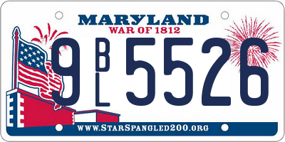 MD license plate 9BL5526