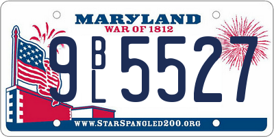 MD license plate 9BL5527