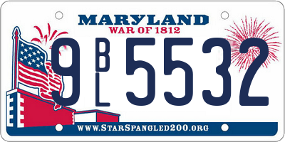 MD license plate 9BL5532