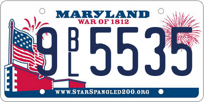 MD license plate 9BL5535