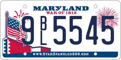 MD license plate 9BL5545