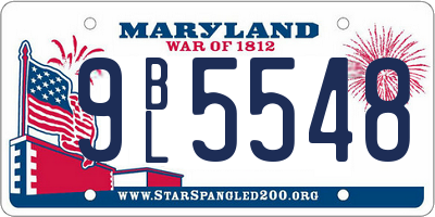 MD license plate 9BL5548