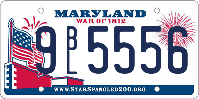 MD license plate 9BL5556