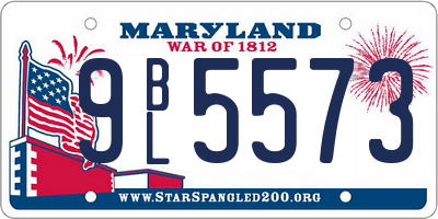 MD license plate 9BL5573