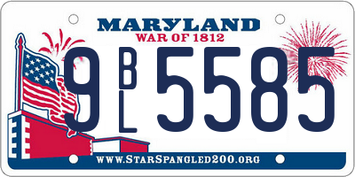 MD license plate 9BL5585