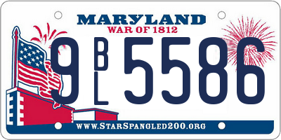 MD license plate 9BL5586