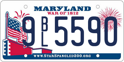 MD license plate 9BL5590