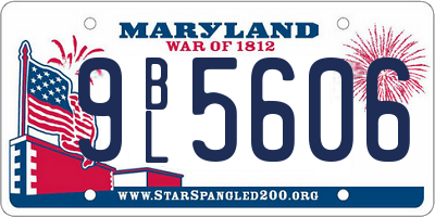 MD license plate 9BL5606