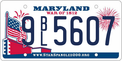 MD license plate 9BL5607