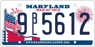 MD license plate 9BL5612