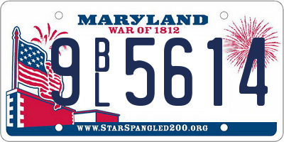 MD license plate 9BL5614