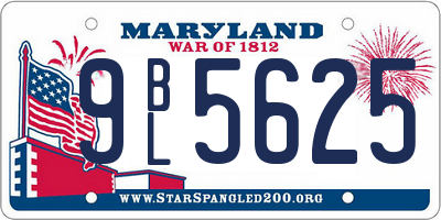MD license plate 9BL5625