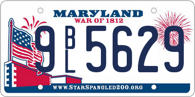 MD license plate 9BL5629
