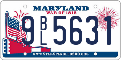 MD license plate 9BL5631