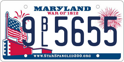 MD license plate 9BL5655