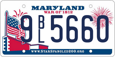 MD license plate 9BL5660